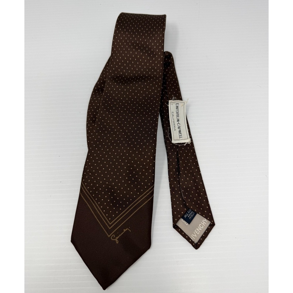 Givenchy Gentlemen Emporium Capwell Designer Tie Men's One Size Brown Polka Dot